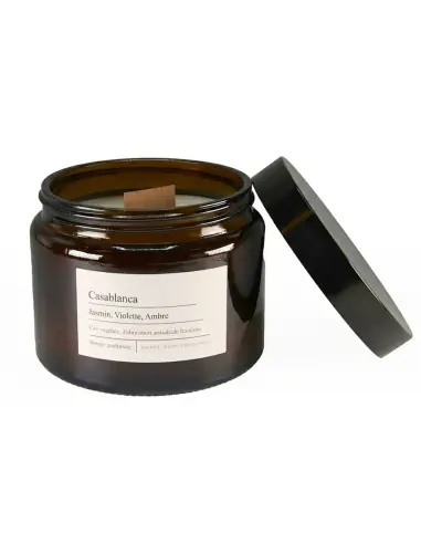 Bougie parfumée naturelle "Casablanca" Jasmin, Violette & Ambre 75 heures 500g | Drake