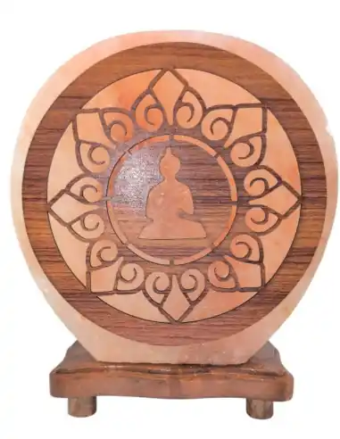 Lampe de Sel de l'Himalaya motif Bouddha Mandala interchangeable 5Kg
