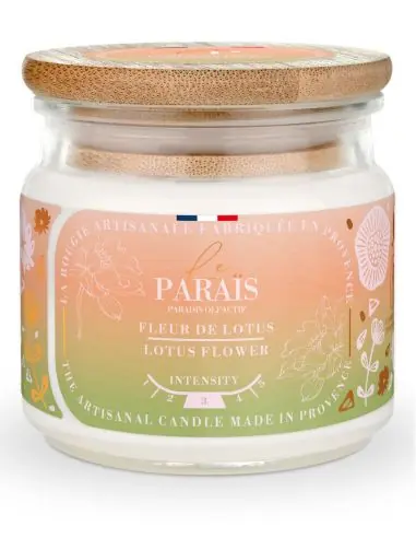 Bougie Parfumée Artisanale "Fleur de Lotus" 40 heures 150ml | Le Paraïs