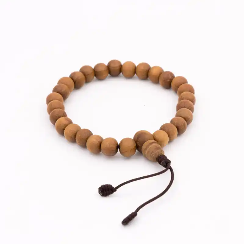 Bracelet mâlâ tibétain en perles de bois de santal