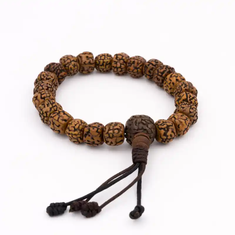 Bracelet mâlâ en rudraksha polies