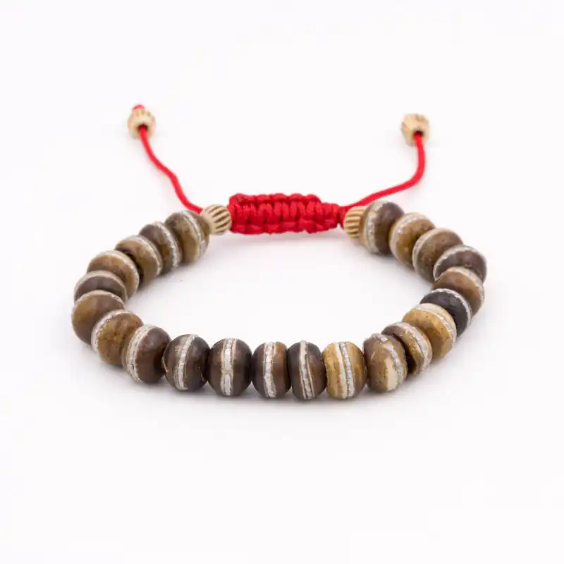 Bracelet mâlâ en os marron