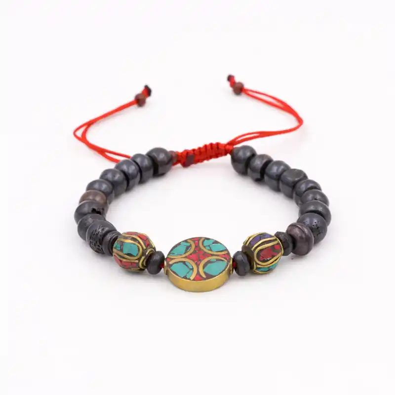 Bracelet mâlâ en os noir