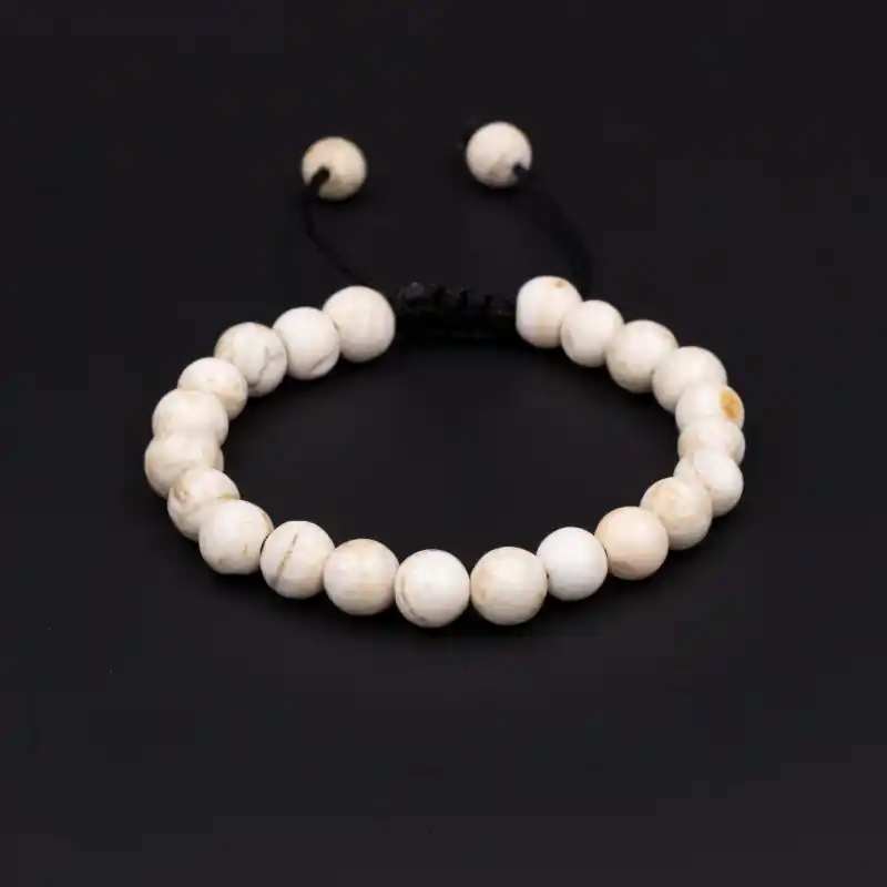 Bracelet en perles de coquillage blanc