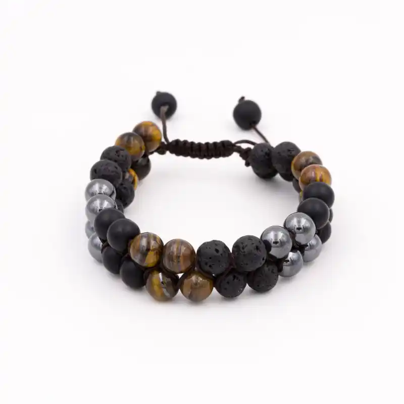 Bracelet shamballa 4 pierres naturelles