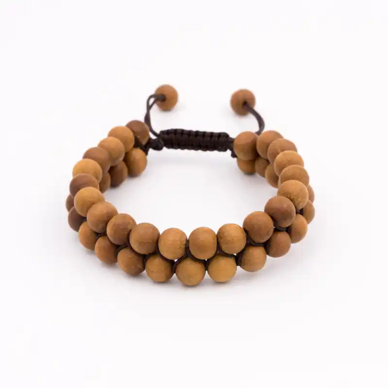 Bracelet shamballa bois de santal