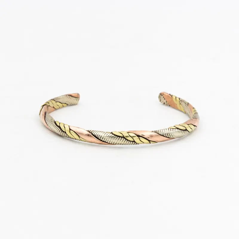 Bracelet jonc cuivre et laiton