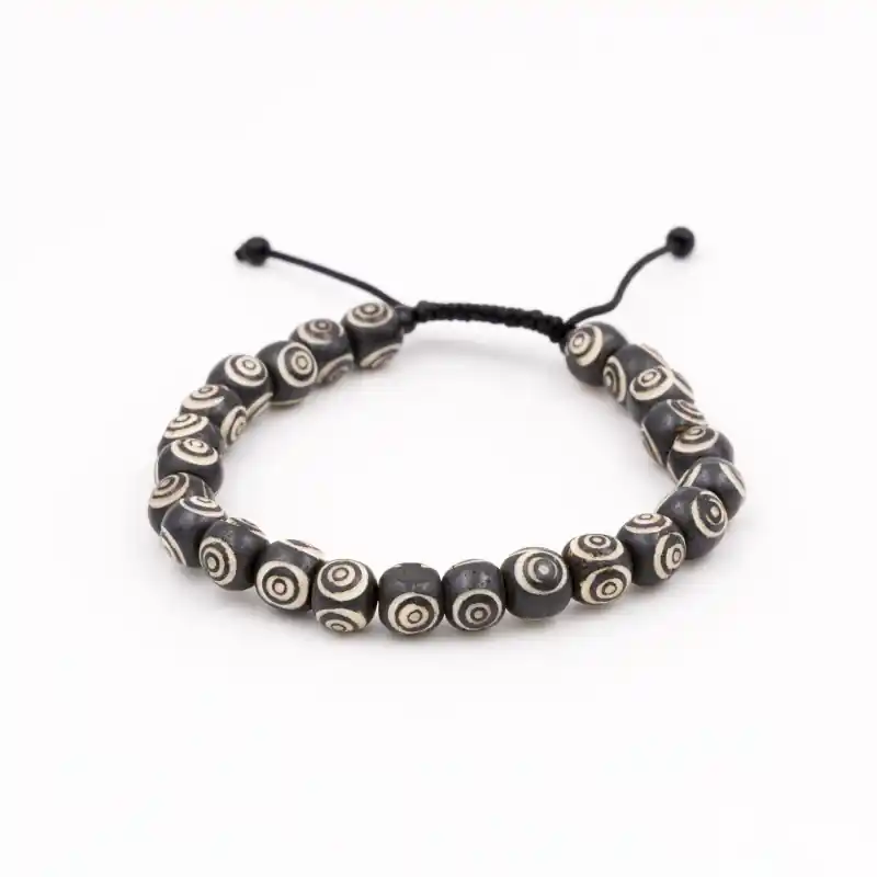 Bracelet mandala en os du troisième oeil