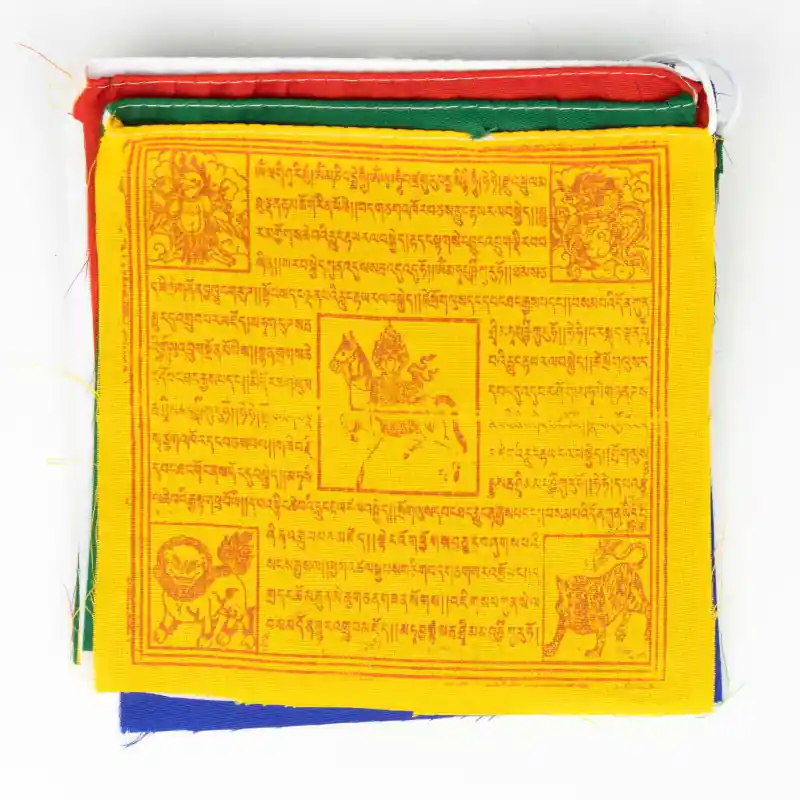 Guirlande de drapeaux du Tibet - coton - 17x17 cm - 1,70 m