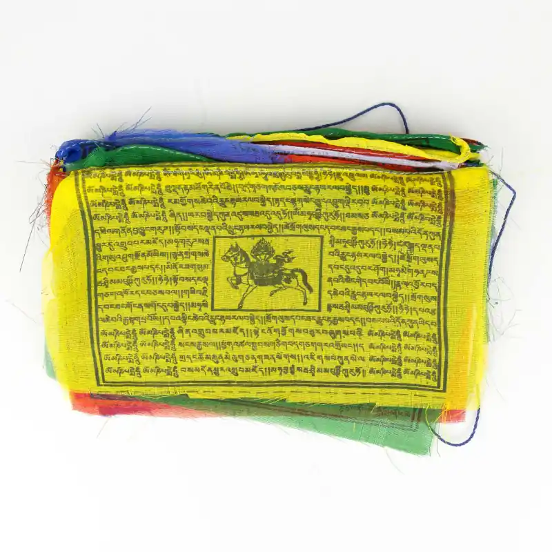 Drapeaux de prières tibétains - polyester - 29x19 cm - 7,25 m