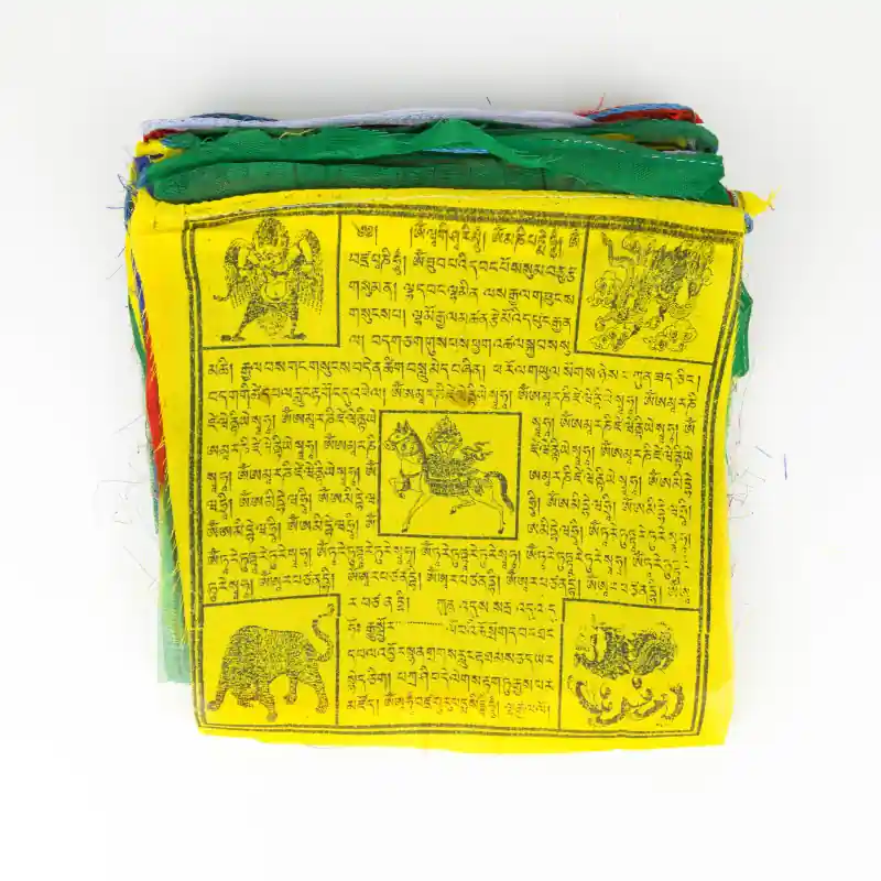 Drapeaux de prière - polyester - 26x26 cm - 6,50 m
