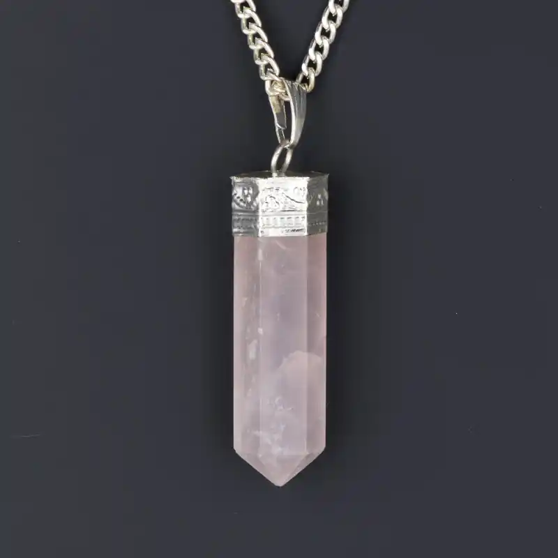 Pendentif quartz rose