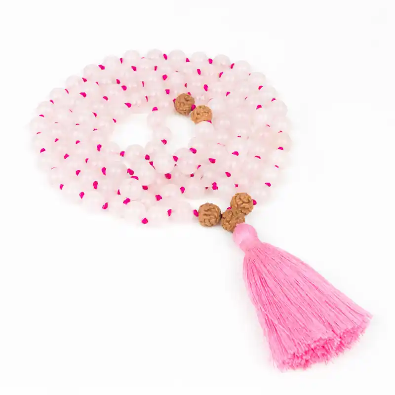 Mala quartz rose