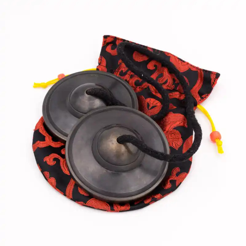 Tingshas 7 métaux noires - 8 cm - 364 gr