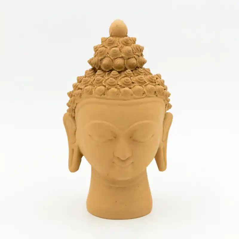Tête de Bouddha en terre cuite - 13 cm