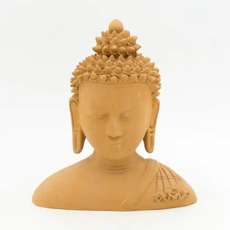 Buste de Bouddha en terre cuite - 13 cm