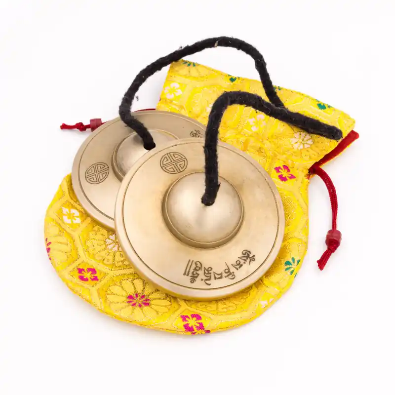 Tingshas tibétaines Full Moon - taille L - 8 cm - 429 gr