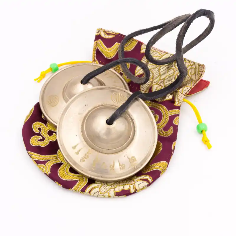 Tingshas tibétaines Full Moon - taille L - 8 cm - 421 gr