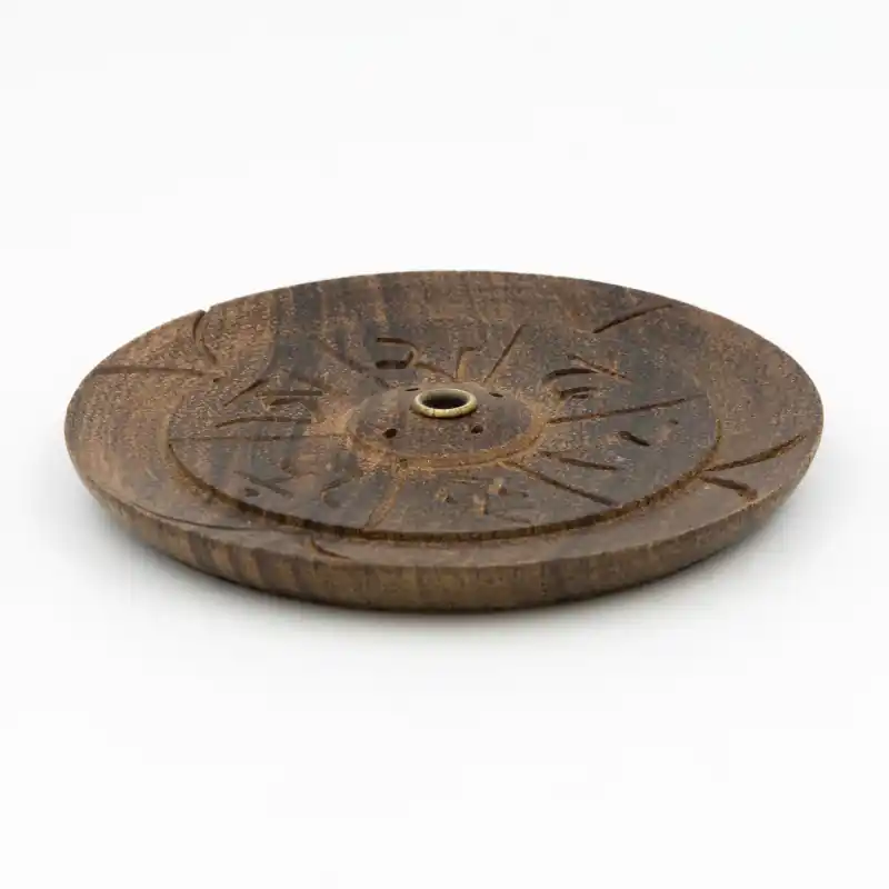 Porte encens tibétain en bois - Om Mani Padme Hum