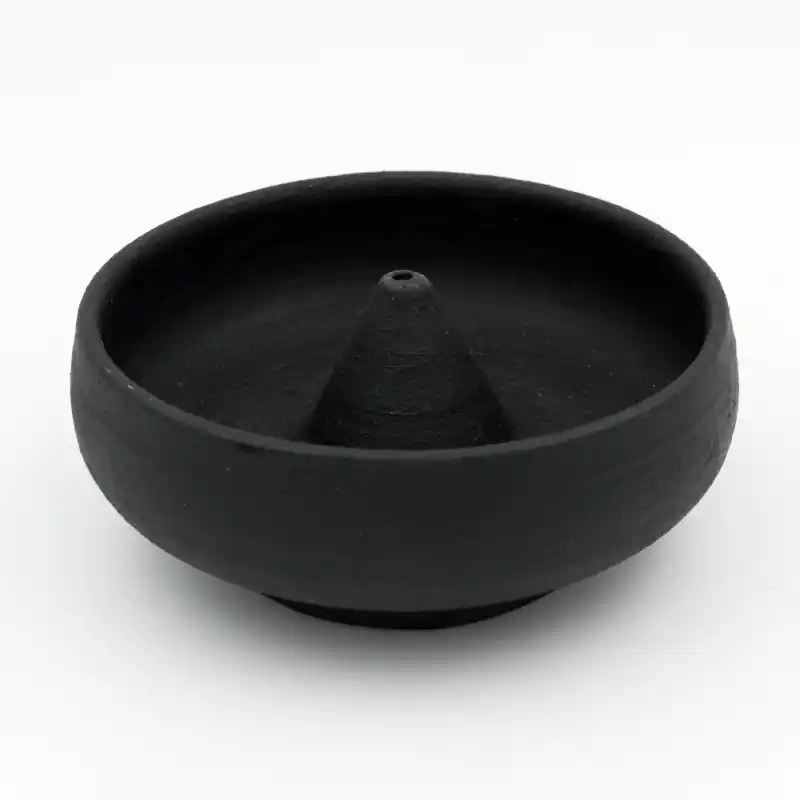 Brûle encens céramique rond et noir