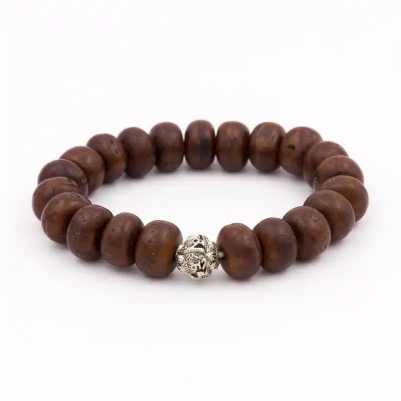 Bracelet compassion en graines de bodhi sombres