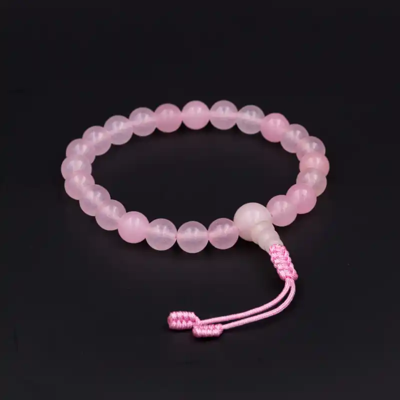 Bracelet tibétain quartz rose