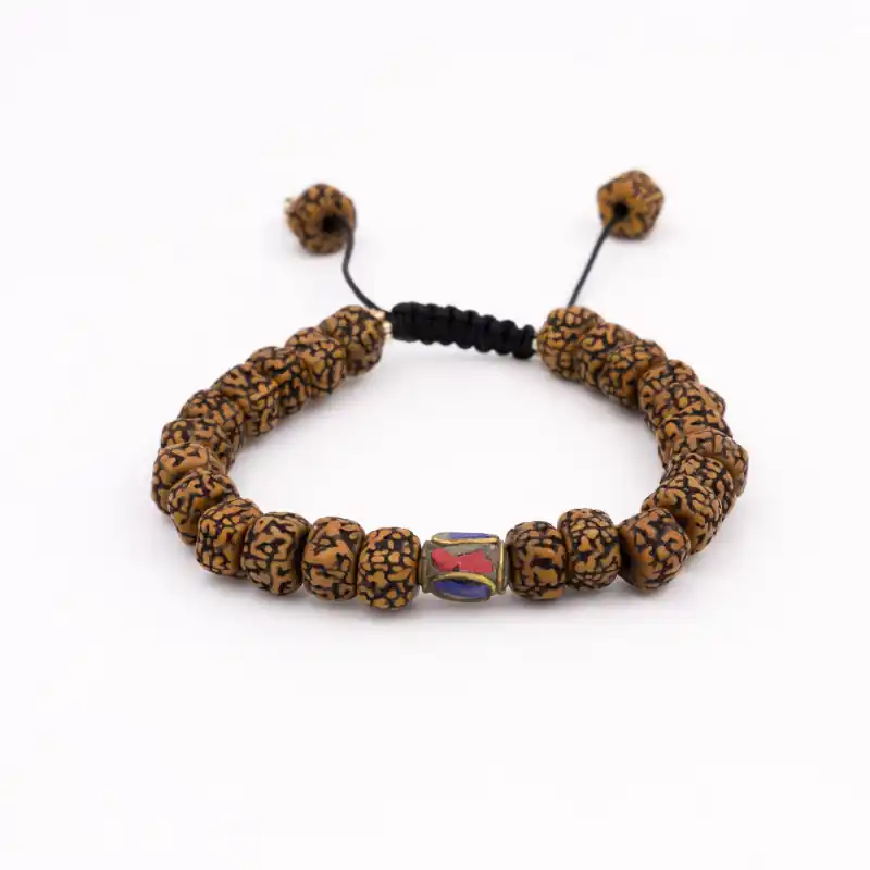 Bracelet mâlâ tibétain en graines de rudraksha