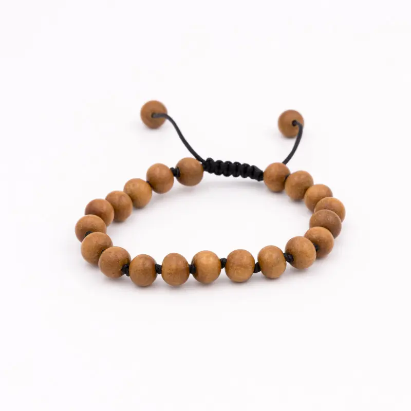 Bracelet mâlâ en bois de santal véritable noué à la main