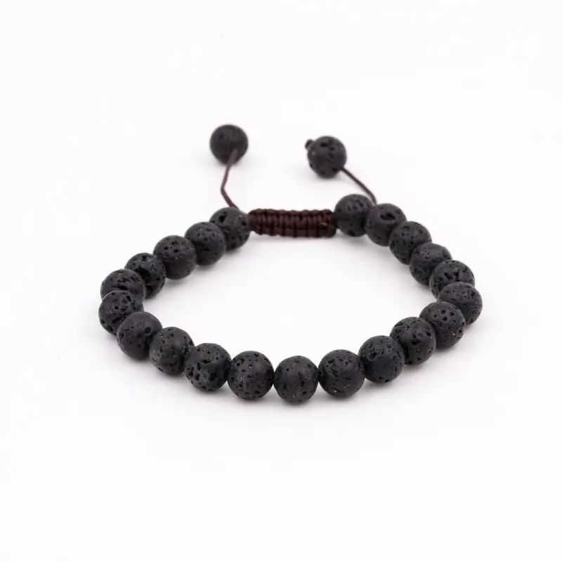 Bracelet mâlâ en pierre de lave