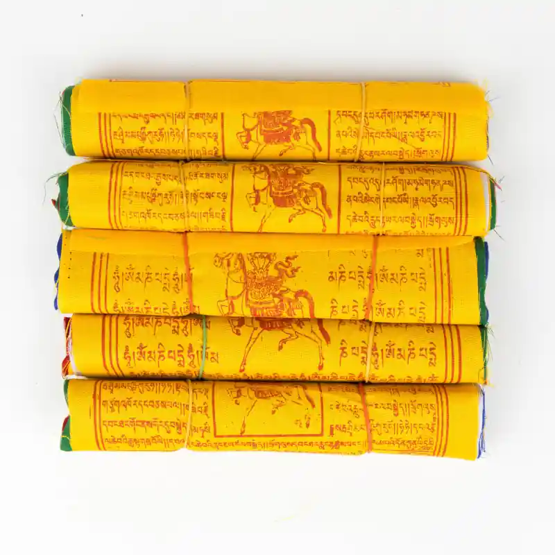 Paquet de 5 guirlandes du Tibet - coton - 17x17 cm - 1,70 m