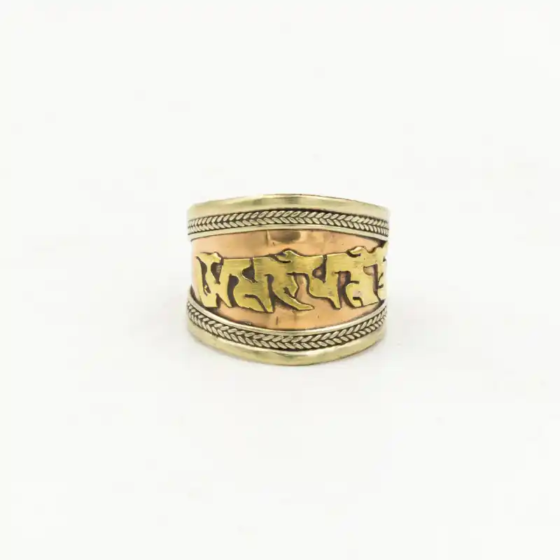 Bague en cuivre mantra d'Avalokiteshvara