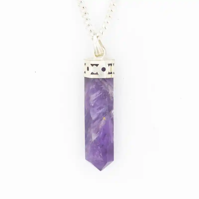 Pendentif améthyste en pointe