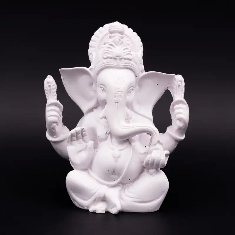 Statue Ganesh blanche - 12 cm