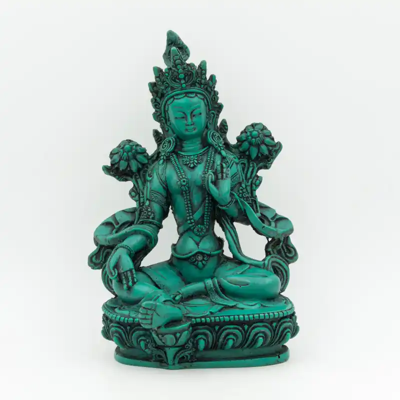 Statue de la déesse bouddhiste Tara la verte - 20,5 cm