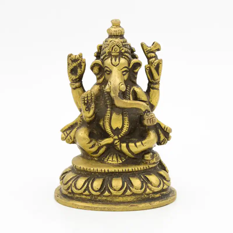 Ganesha statuette indienne en laiton - 9 cm