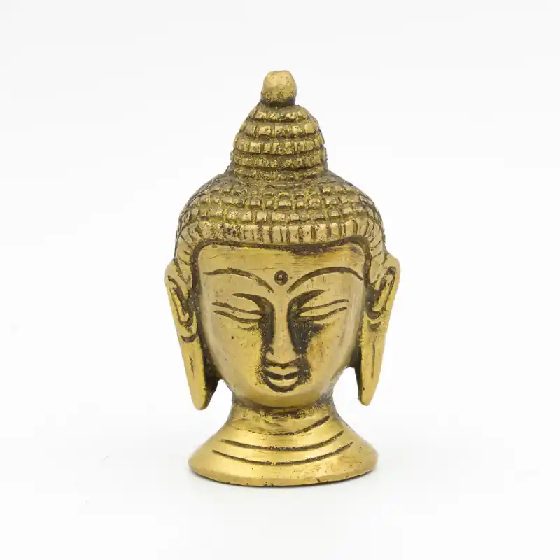 Petite tête de bouddha en laiton - 6,5 cm