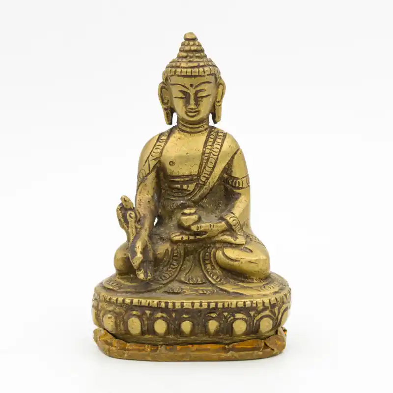 Bouddha médecine statuette en laiton - 10 cm