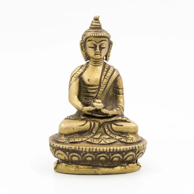 Statuette de Bouddha en laiton - mudra Dhyana - 8 cm