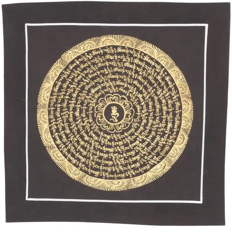 Tanka bouddhiste du Népal symbole OM tibétain