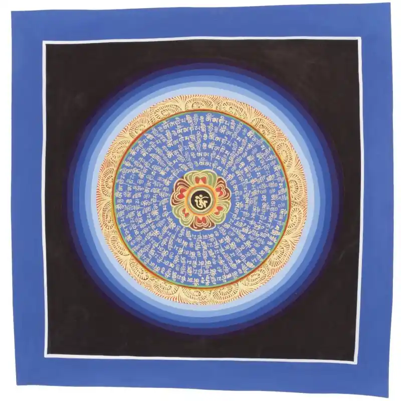 Thangka mandala symbole OM tibétain