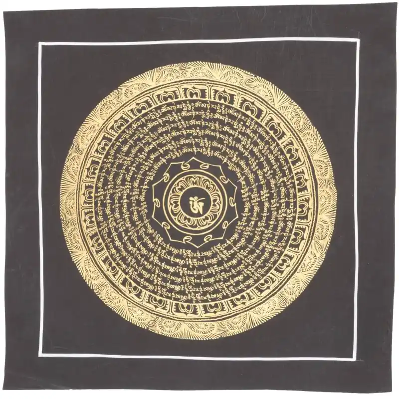 Thangka du Népal symbole OM tibétain