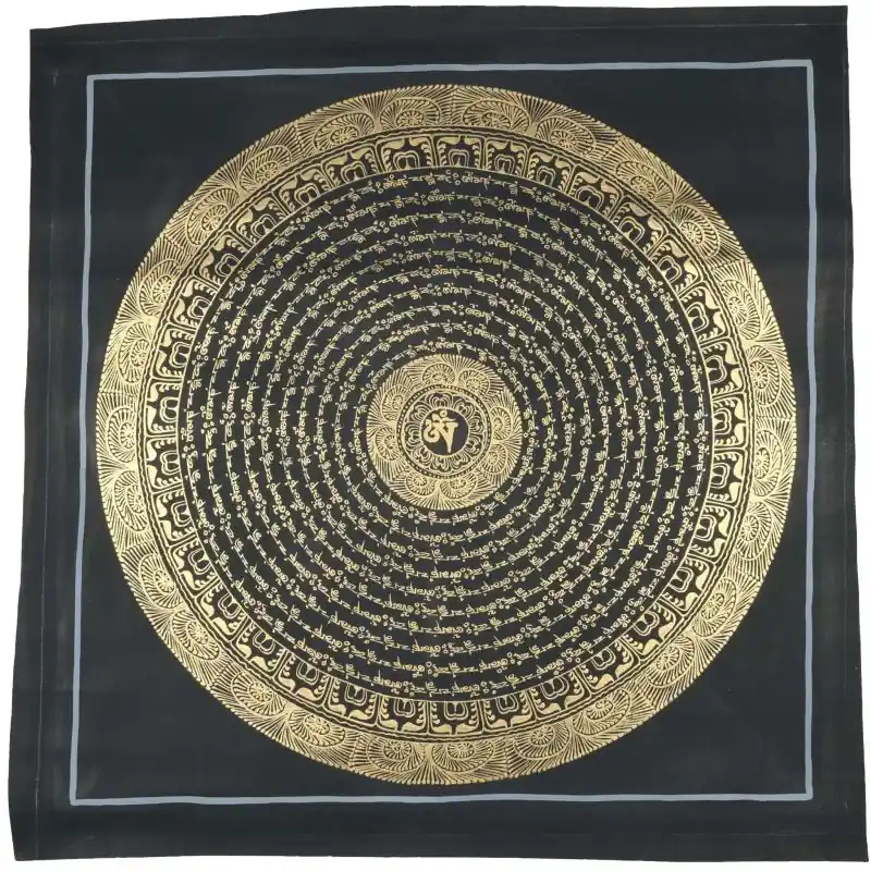 Thangka mandala tibétain bouddhiste AUM