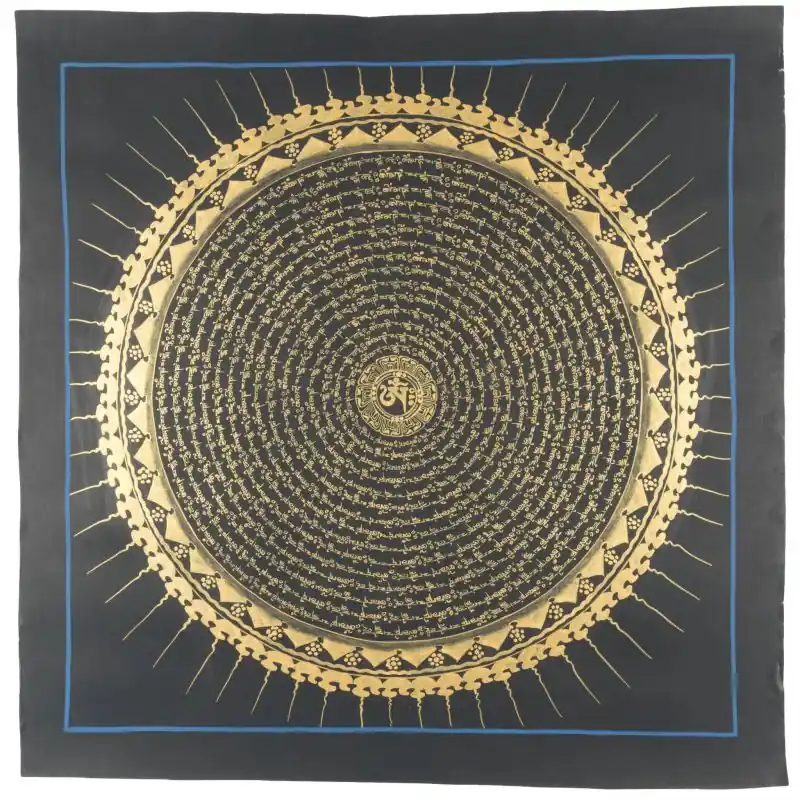 Thangka tibétain symbole OM