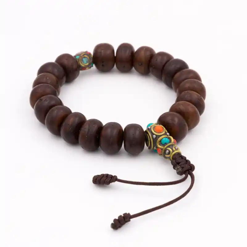Bracelet mâlâ tibétain traditionnel en graines de bodhi