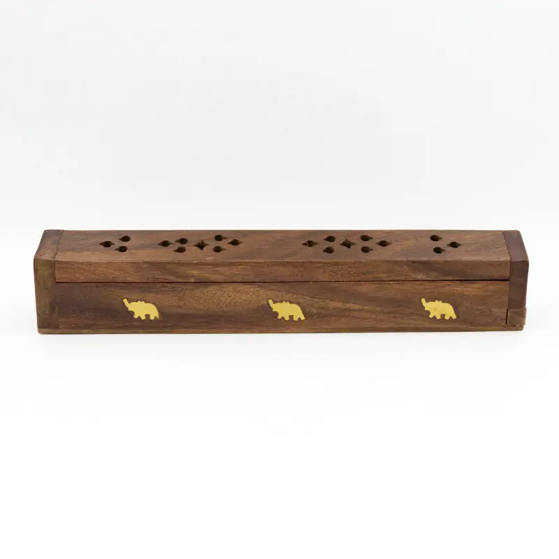Boîte porte encens en bois - 25 cm