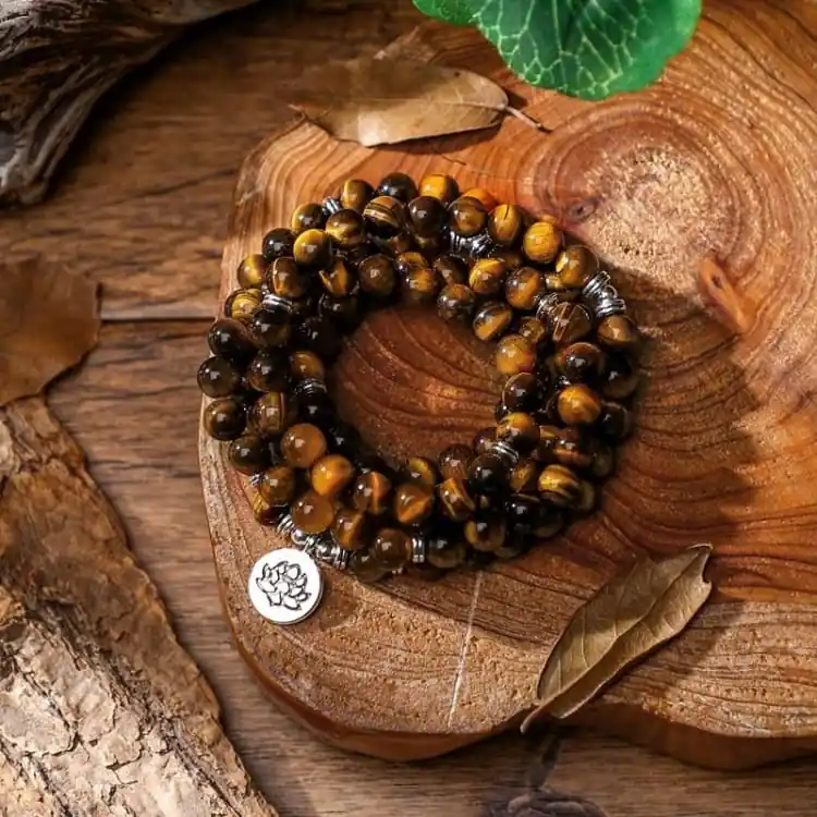 Bracelet Mâla 108 en Œil de Tigre