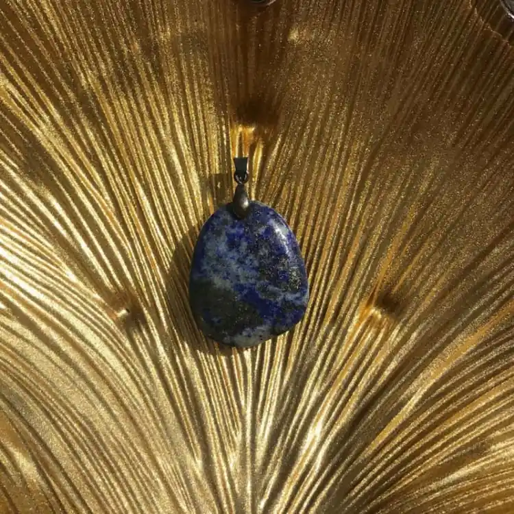 Pendentif Pierre Plate en Lapis Lazuli
