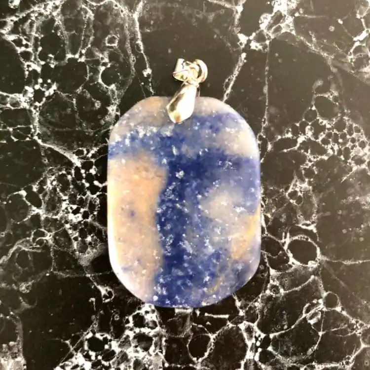 Pendentif Rectangulaire en Aventurine Bleue