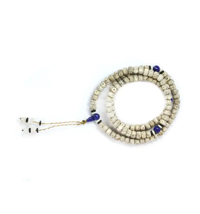 Mala en Graines de Pipal et Lapis Lazuli