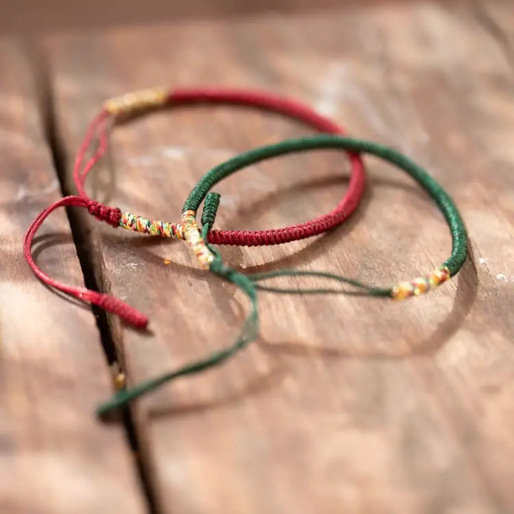 Bracelets de Chance tressés main de soutien au Tibet